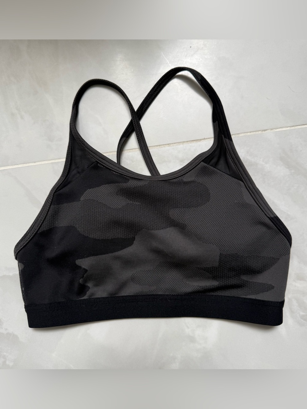 Aerie Black Camo High-Neck Sports Bra